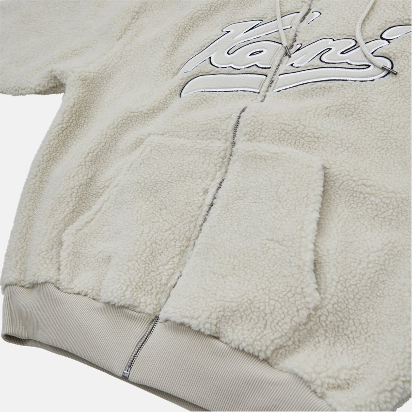 Karl Kani Sweatshirts VARSITY OS TEDDY ZIP HOODIE OFF WHITE